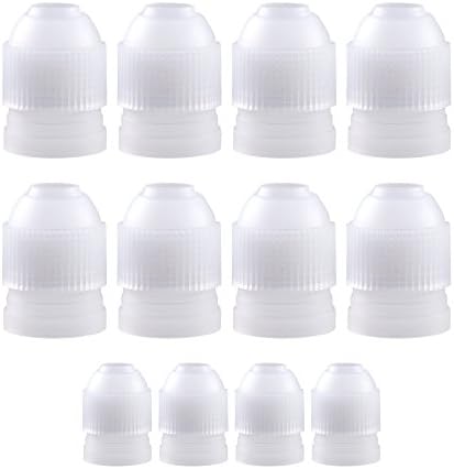 Losska Icing Piping Tip Couplers Set of 12 – 3 Sizes Cake Decorating Couplers (4 Small + 4 Medium + 4 Large) for Regular Icing Tips/Nozzles and Pastry Bags