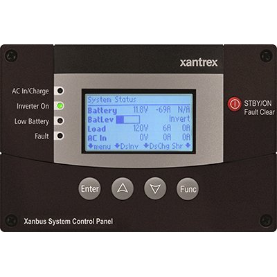 Xantrex 809-0921 Freedom SW Xanbus System Control Panel (SCP) For use with Freedom SW 2012 (815-2012) & Freedom SW 3012 (815-3012) Inverter/Chargers, Graphical 128x64 pixel LCD display