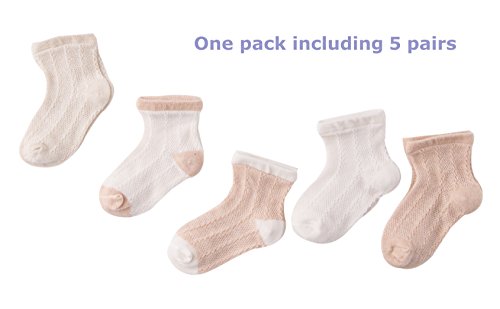 GZMM Baby Organic Cotton Socks 5 Pairs Pack For 6-24months Infant Toddler