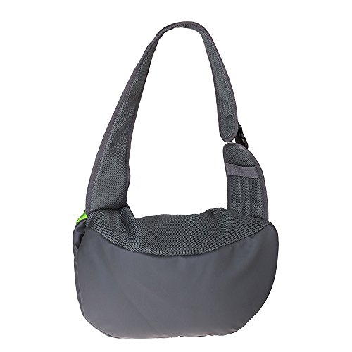 CISNO Small Pet Dog Cat Kitty Carry Carrier Outdoor Travel Oxford Single Shoulder Bag Sling (M, Green)