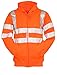 Forever Mens High Visibility Hi Vis Safety Hooded Sweatshirt Top