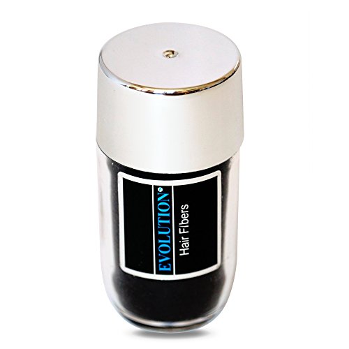 Evolution Hair Fibers -100% Human Hair Fibers - Deluxe 20g Black - For Men & Women - Conceal Thinning Hair in Seconds!