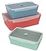 Silicone food storage - Collapsible food storage containers with lids - Space saving food containers in Small, Medium and Large - BPA Free Silicone - Collapsible tupperware microwave safe