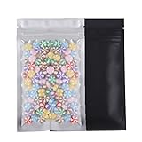 100 Assorted Translucent/Silver/Colored Flat Metallic Foil Mylar Zip Lock Bags Pouch 8.5x13cm (3.3x5.1