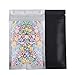 100 Assorted Translucent/Silver/Colored Flat Metallic Foil Mylar Zip Lock Bags Pouch 8.5x13cm (3.3x5.1") (Black)