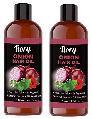 Rory Onion Hair Oil With Essential Oils, Hair Growth Oil For Complete Hair Treatment and More (Pack of Two) 50 ml