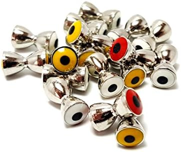 RAH Fishing Fly Tying Dumbbell Eyes made up of Brass with Nickel finish - Easy to use - Best Quality comes in various sizes and colors - Pack of 25 (White, Small)
