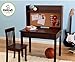 KidKraft Pinboard Wooden Desk with Drawer, Hutch with Shelf and Chair - Espresso, Gift for Ages 5-8