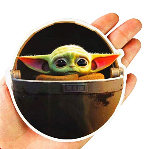 BonneChance 6 Pack Large Baby Yoda Stickers Mandalorian Star Wars Sticker for Water Bottles Laptop Car Refrigerator Luggage Water Cup Computer Mobile Phone Locker Skateboard Luggage Baby Yoda Decals