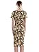TAM WARE Women's Sweetheart Short Sleeve Midi Dress TWCWD053-KHAKIYELLOW-US L