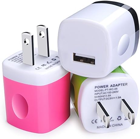 USB Wall Charger, Charger Adapter NonoUV 3-Pack Home Travel Plug Power Adapter Charging for iPhone 8 7 6 6S Plus 5S 5 SE, Samsung Galaxy S8 Plus S7/S6/S5/S4, Note 8 6 5, LG, HTC, Nexus, Nokia, Table