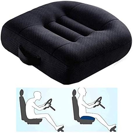 シートクッション 車 オフィスチェア 車用低反発素材 高さアップ 尾骨 腰痛緩和クッション 車いすなどに ブラック