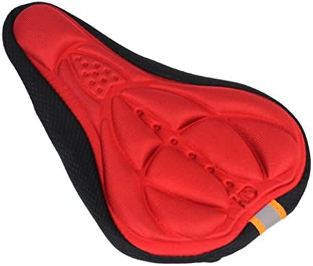 Gotd Gel Top Cruiser / Comfort Bicycle Seat Cushion Cover - Bike Saddle Topper 3D Silicone (Red)