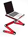 Portable Adjustable Aluminum Laptop Desk/Stand/Table Vented Notebook-MacBook-Ultra Light Weight Ergonomic TV Bed Large Lap Tray Stand Up/Sitting-Red
