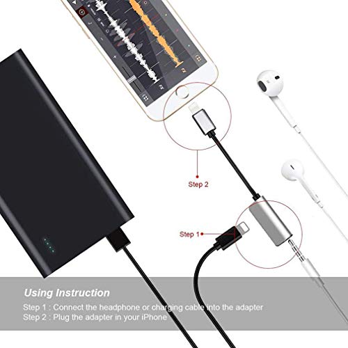 image for turelar Headphone Adapter for iPhone Headphone Adapter Splitter Compat