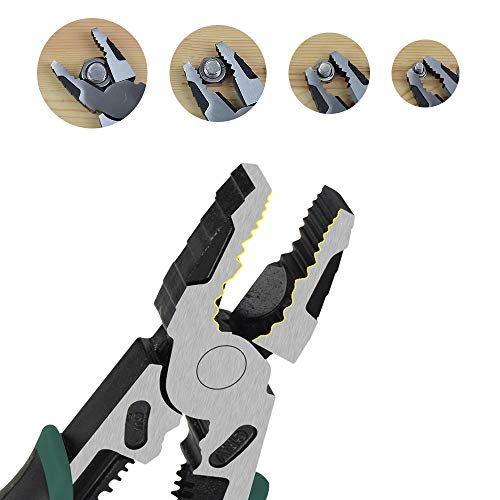 9-Inch Linesman Pliers Multi-function Combination Pliers with Professional Handle| High Leverage Design| Chrome Vanadium Steel Forged| for Gripping, Crimping, Side Cutting and 10-18 AWG Wire Stripping