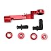 OUMURS Motorcycle Brake Clutch Cylinder Fluid Reservoir Oil Cup with Mounting Bracket Set CNC Machined Aluminum Transparent PMAA Universal Fits For Honda Yamaha Suzuki Harley Ducati CBR GSXR YZF (Red)