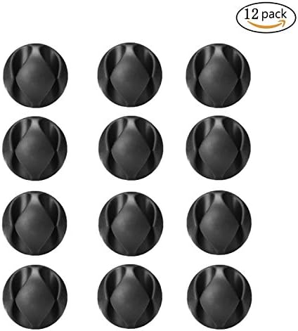 ANMIXIN 12 Double Channel Cord Clip Cord Management, Wire Management System, Self Adhesive for Your Wires,Wall Desk Desktop Cable Wire Clip (12 double hole)