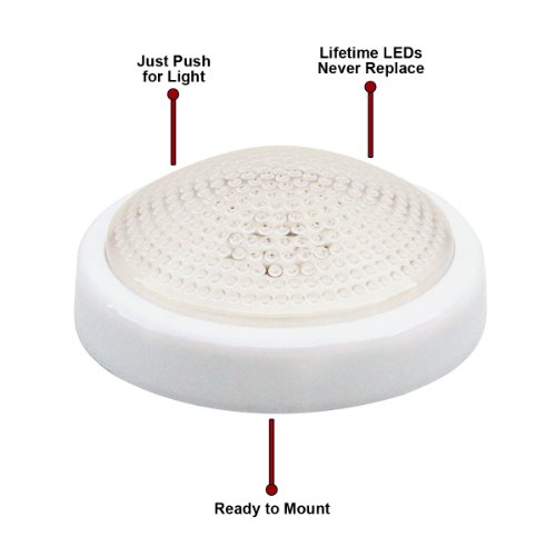 Dorcy Wireless Portable 6-LED Push N' Light with Velcro, White (41-1077)