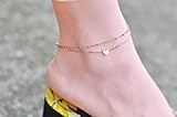 One Pcs Women Gold Love Heart Ankle Bracelet Double
