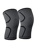 Laifugo CS-15 Knee Compression Sleeves (1 Pair) - Crossfit Knee Brace, Knee Support and Pain Relief in Weight Lifting, Knee Sleeves for Both Men & Women (L, Black)