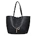 Garden Promo Women Shoulder Bag 2 Piece Tote Bag Pu Leather Handbag Purse Bags Set Black