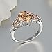 Psiroy 925 Sterling Silver Created Morganite Filled Split Shank Band Cocktail Ring