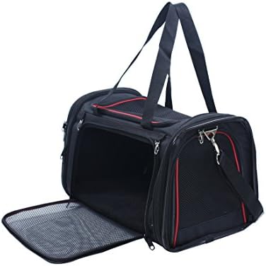 Captain Pet Foldable Airline Approved Pet Carrier Soft Sided Animal Travel Bag with Fleece Mat