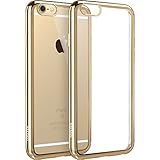 iPhone 6S Case, GOOLEEN 4.7 inch iphone 6/6s Case Ultra Slim Lightweight TPU Soft Transparent Crystal Clear back panel and Electroplate Plating TPU bumper Case Cover for Apple iphone 6 / 6s - Gold