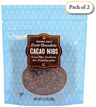 Trader Joeâ€™s Dark Chocolate Cocoa Nibs, 3.5oz Re-Sealable Bag (Pack of 2)Â 