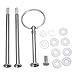 3 Tier Heavy Duty Cake Stand Fruit Plate Handle Fittings Round Hardware Rod Holder with Stylus Silver