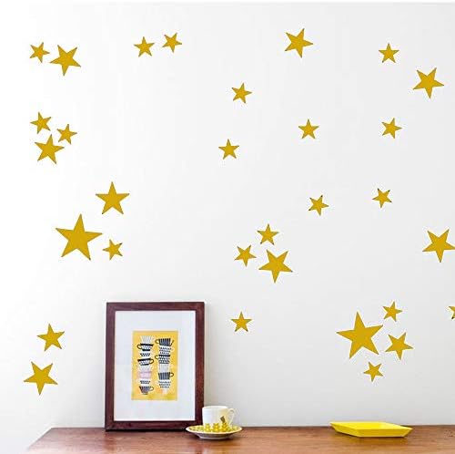 Wall Decor Stickers Gold Stars Self-Adhesive for Children Room Decoration 110 Pieces Different Size