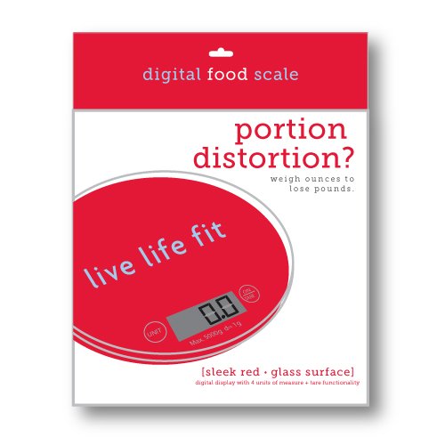 Fitlosophy Red Digital Kitchen Food Scale for Portion Control - Thumbnail 3