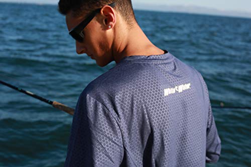 White Water Men's Technoflex Long Sleeve Performance Shirt with UV50 Protection-Slate Blue Medium