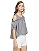 Romwe Women's Cold Shoulder Cute Blouse Short Sleeve Summer Tunic Top