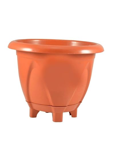 NEEJAN Plastic Flower Plant Pots Container with Bottom Plate Tray Planter Pots Stand for Garden Balcony