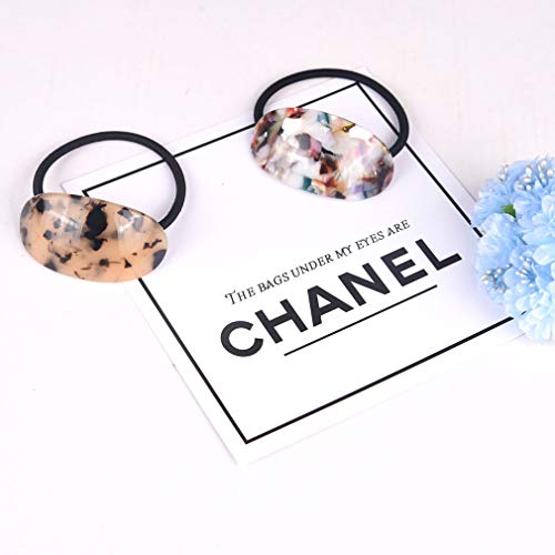 4PCS Leopard print Ponytail Cuffs Elastic Hair Band Hair Tie Stretch Headwear Hair Holder Set for Women Girls - Thumbnail 2