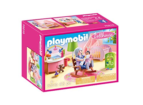 PLAYMOBIL Dollhouse 70210 Babyzimmer mit Babybett und Figuren, ab 4 Jahren