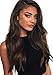 Long Brown Wig For Women Fashion Natural Wavy Curly Dark Brown Wig With Bangs Synthetic Hair Heat Resistant as Daily use By LEKESI 24 Inches(Brown)