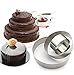 Funwhale 3 Tier Round Multilayer Anniversary Birthday Cake Baking Pans,Stainless Steel 3 Big Sizes Rings Molding Mousse Cake Rings(Round shape,4 Inch 6Inch 7.8Inch,Set of 3)