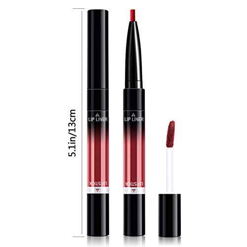 7 Pcs Matte Liquid Lipstick Lip Liner Pencil Set Double End Matte Liquid Lipgloss and Lipliner Set Waterproof Lip Gloss Non-Stick Cup Long Lasting Cosmetics Lip Stick Professional Lip Makeup Kit - Thumbnail 6