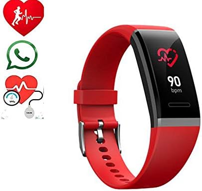 LMtt Smart Band Heart Rate Tracker mi band 3 Blood Pressure Smart Bracelet Passometer Fitness Tracker Sport Smartband PK S2,Red