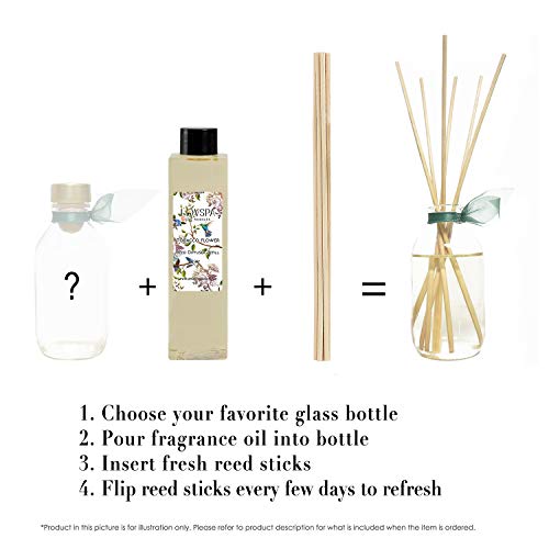 LOVSPA Tobacco Flower Reed Diffuser Oil Refill with Replacement Reed Sticks - A Floral Blend of Tobacco Flower, Vanilla Bean, Spicy Orchid, Warm Tonka - Natural Essential Oils - Made in The USA