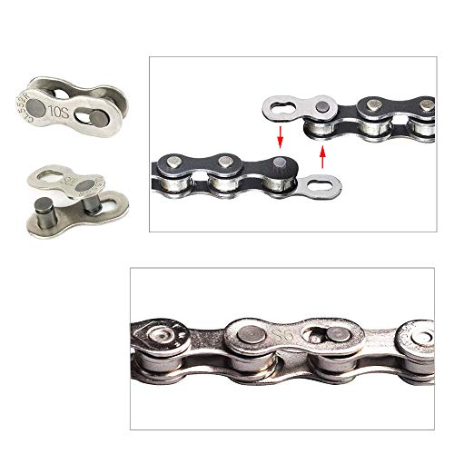 Hamineler 9 Pairs Bicycle Missing Link, Chain Link Connector 6-7-8 Speed 9 Speed 10 Speed Reusable Quick Coupling