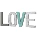 MyGift Distressed Multi Colored Wood Block Love Sign, Decorative Wooden Cutout Letters