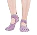 5 Pairs Toe Yoga Pilates Socks Non Slip Skid Barre Sock with Grips for Women & Men