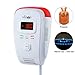Natural Gas Detector, Gas Leak Alarm Sensor Butane Methane Gas Monitor, Voice Prompt, Strobe Light Warning, Digital Display (White, No Battery)