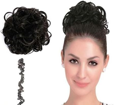 BIGWAVEflexi elastic long 36inch Hair Frill multi-purpose bride casual hair volume make use extension (Black)