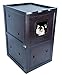 Petsfit Double-Decker Pet House Litter Box Enclosure Night Stand Painted with Non-Toxic with Latch Holding The Door