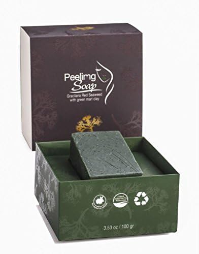 3 X Gracilaria Red Seaweed Hydrogel & Green Marl Clay Peeling Soap Bar By Sea Laria